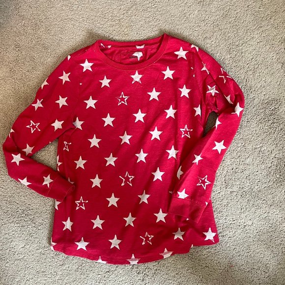 Sonoma Long Sleeve Top *Red w/ White Stars* EUC | Size L | Patriotic - Picture 5 of 7